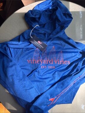 NWT men’s sz s Vineyard Vines Royal Blue performance Hoodie